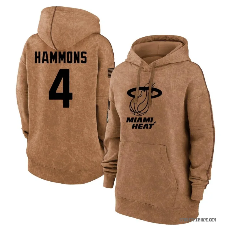 A.J. Hammons Women's Brown Miami Heat 2023 Salute to Service Pullover Hoodie