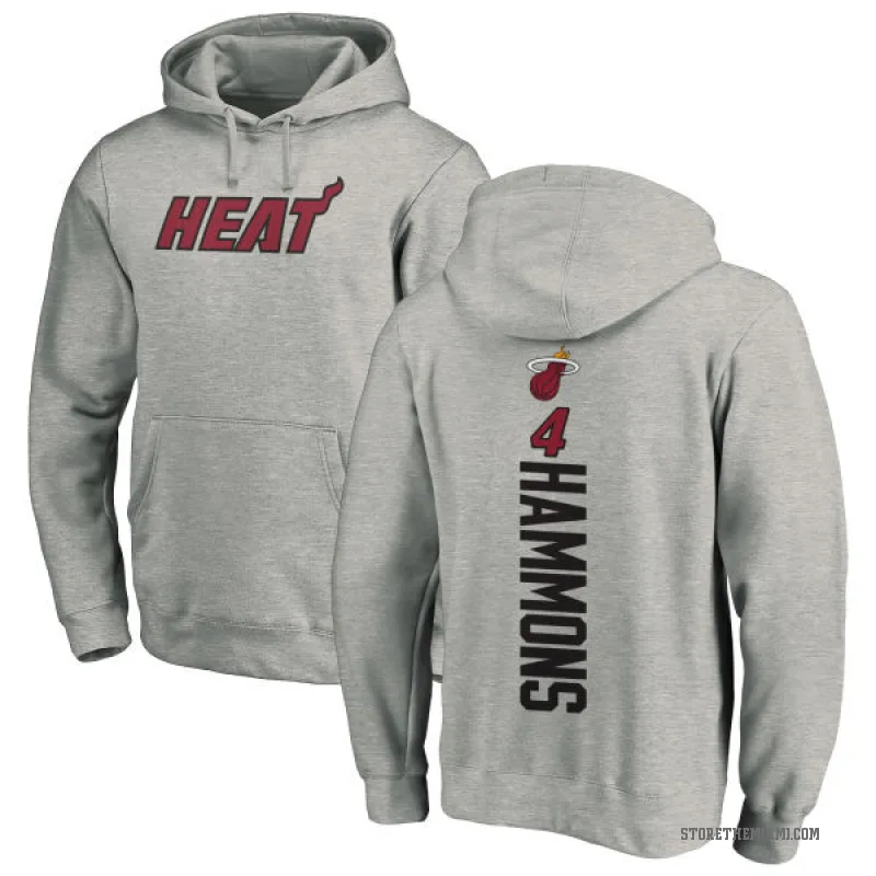 A.J. Hammons Youth Miami Heat Branded Ash Backer Pullover Hoodie