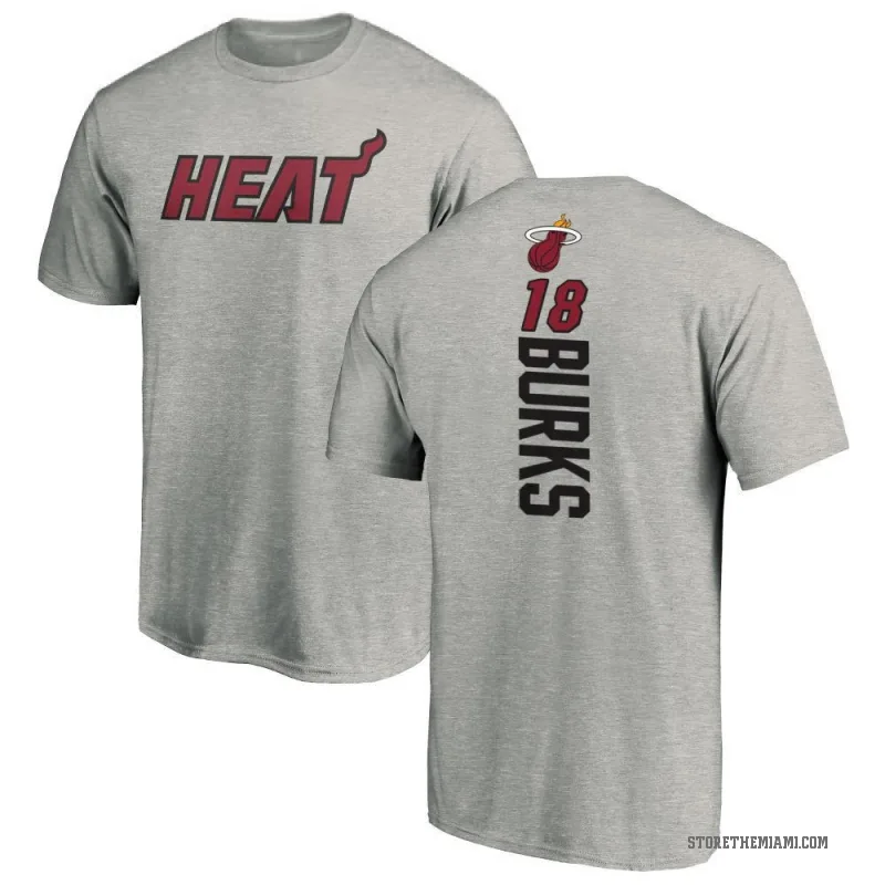 Alec Burks Men's Miami Heat Ash Backer T-Shirt