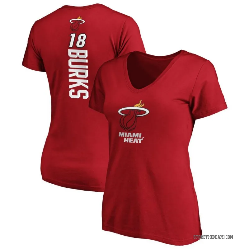 Alec Burks Women's Miami Heat Cardinal Backer T-Shirt