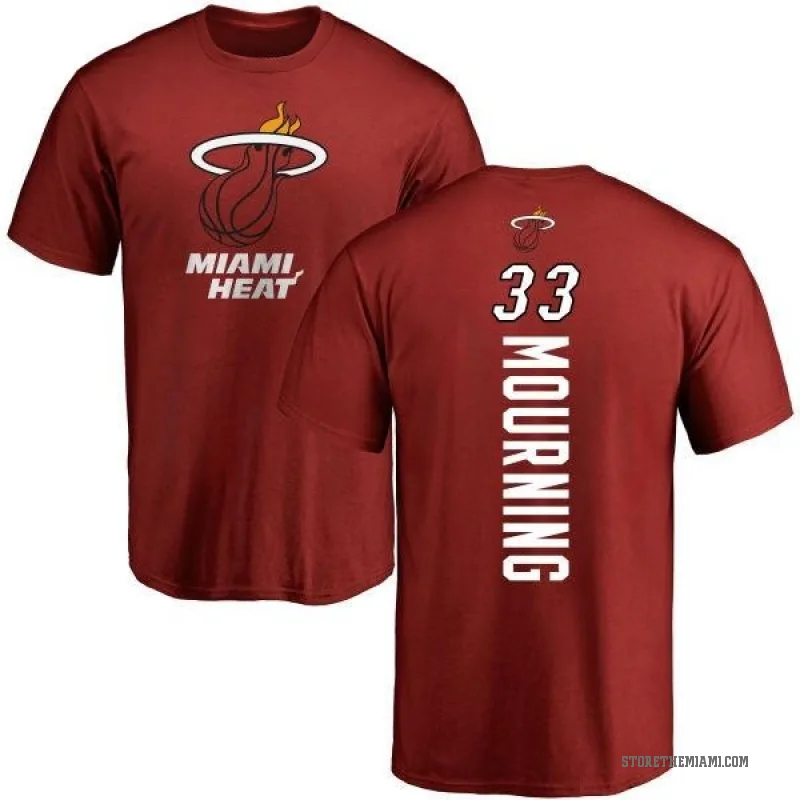 Alonzo Mourning Men's Miami Heat Cardinal Backer T-Shirt