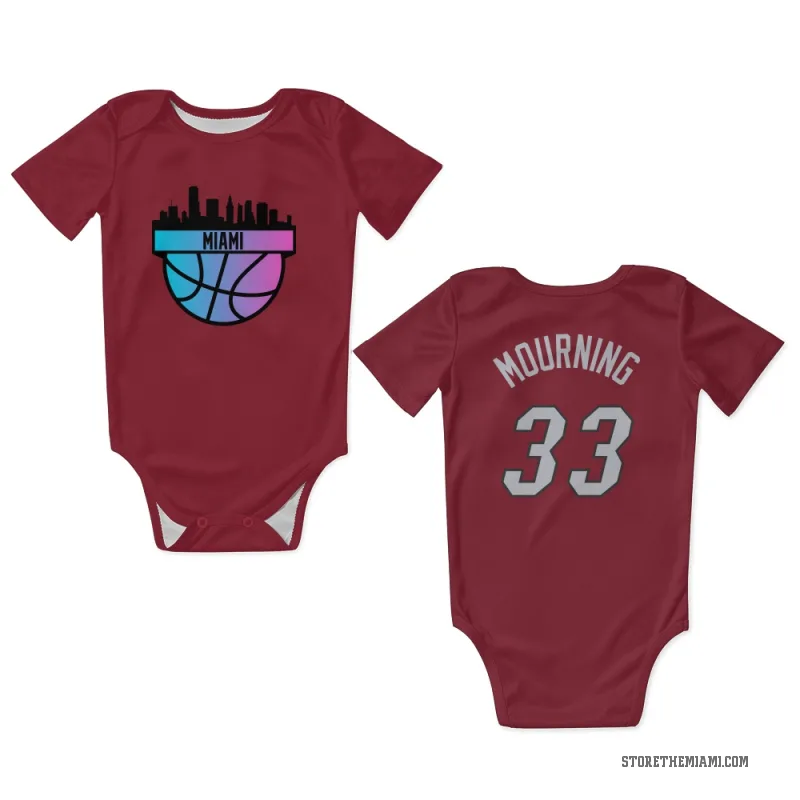 Alonzo Mourning  Red Miami Heat  Newborn & Infant Bodysuit