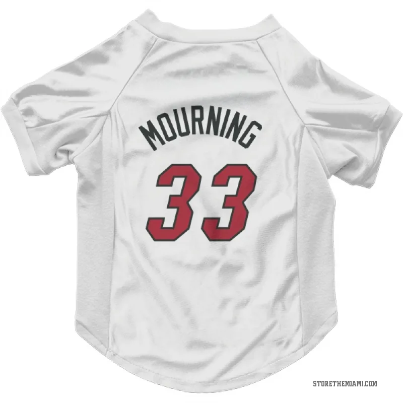 Alonzo Mourning  White Miami Heat  Cat & Dog Pet Jersey