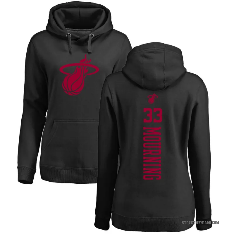Alonzo Mourning Women's Black Miami Heat Branded One Color Backer Pullover Hoodie