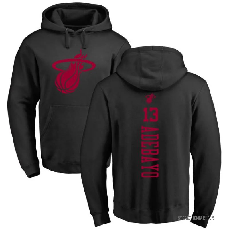 Bam Adebayo Men's Black Miami Heat Branded One Color Backer Pullover Hoodie