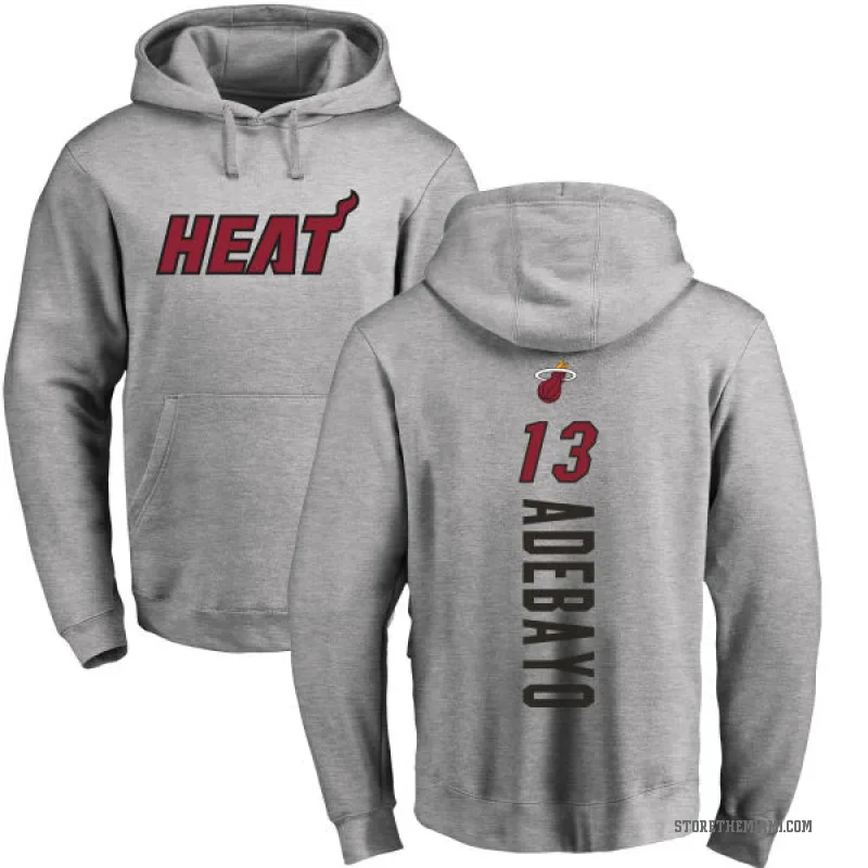 Bam Adebayo Men's Miami Heat Branded Ash Backer Pullover Hoodie