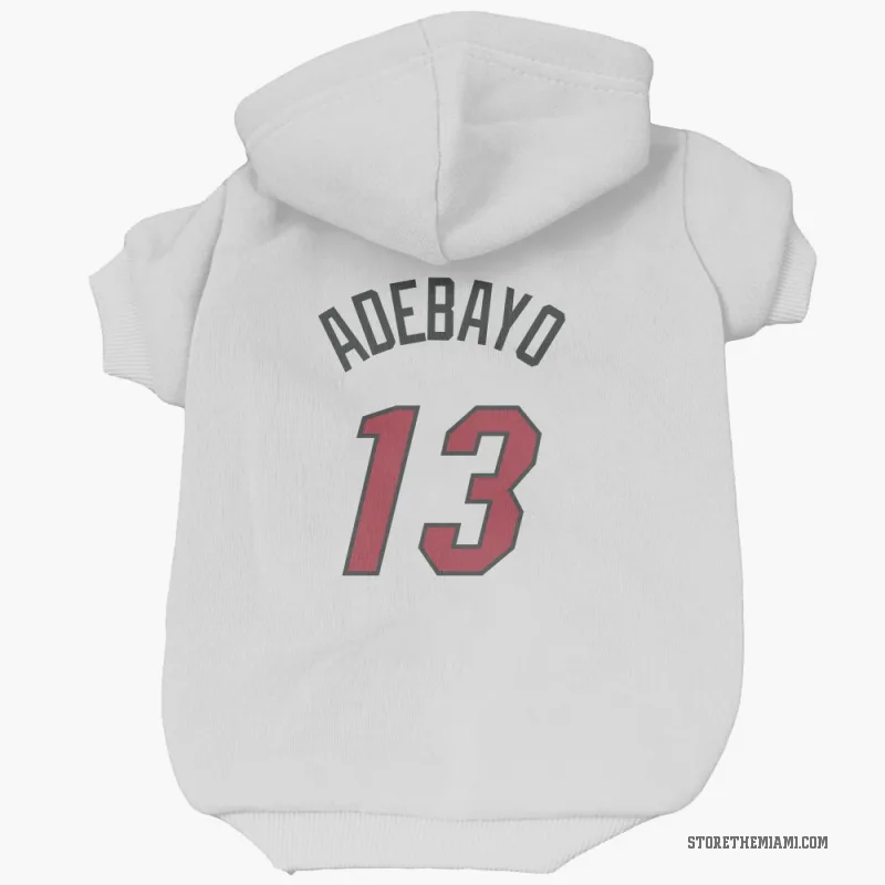 Bam Adebayo  White Miami Heat  Cat & Dog Pet Hoodie
