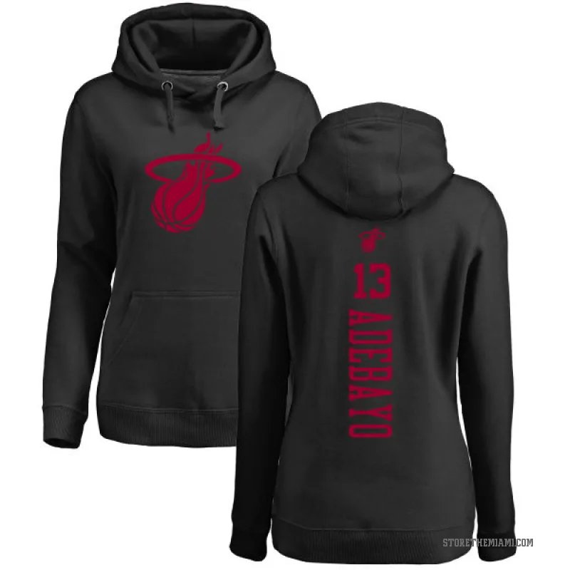 Bam Adebayo Women's Black Miami Heat Branded One Color Backer Pullover Hoodie