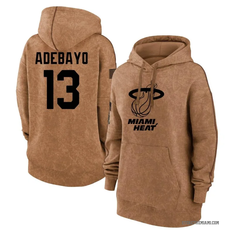 Bam Adebayo Women's Brown Miami Heat 2023 Salute to Service Pullover Hoodie