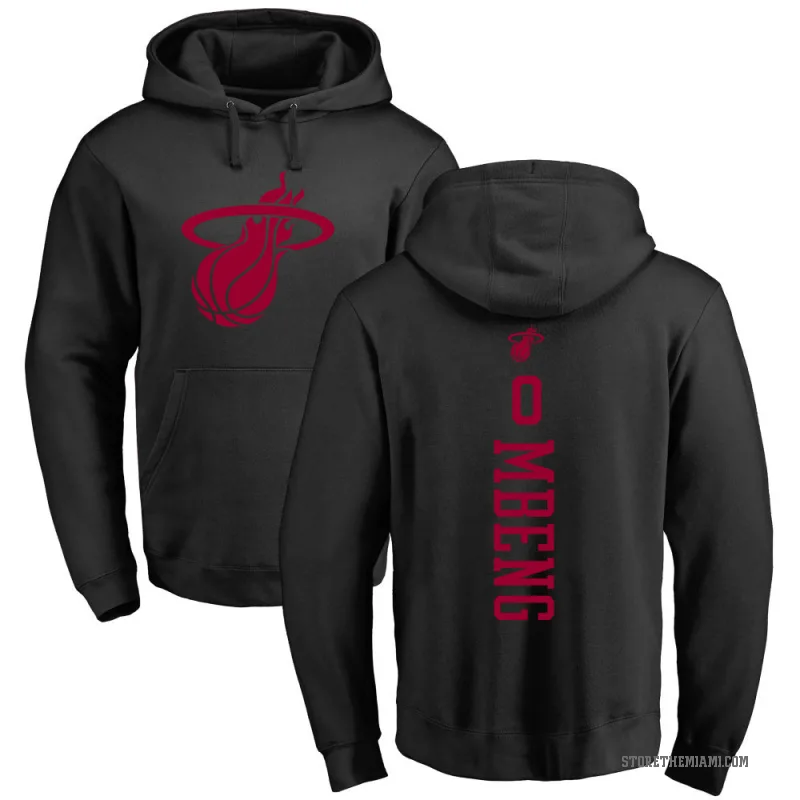 Bez Mbeng Men's Black Miami Heat Branded One Color Backer Pullover Hoodie