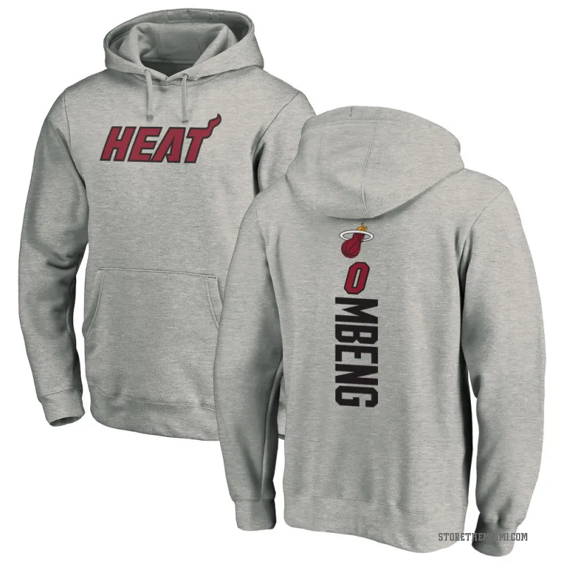 Bez Mbeng Men's Miami Heat Branded Ash Backer Pullover Hoodie