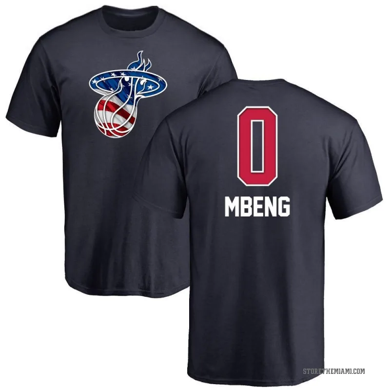 Bez Mbeng Youth Navy Miami Heat Name and Number Banner Wave T-Shirt