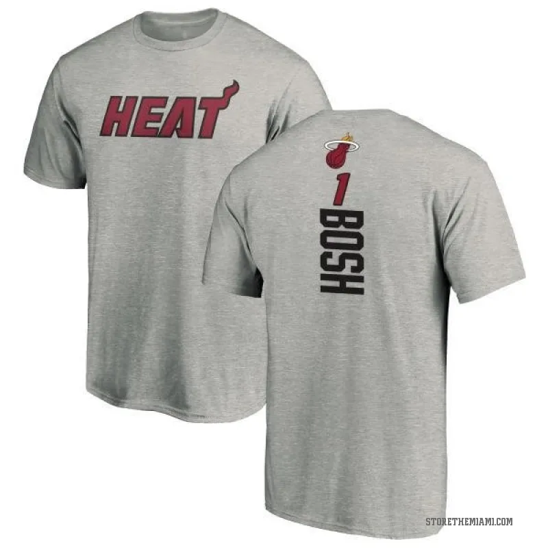 Chris Bosh Men's Miami Heat Ash Backer T-Shirt