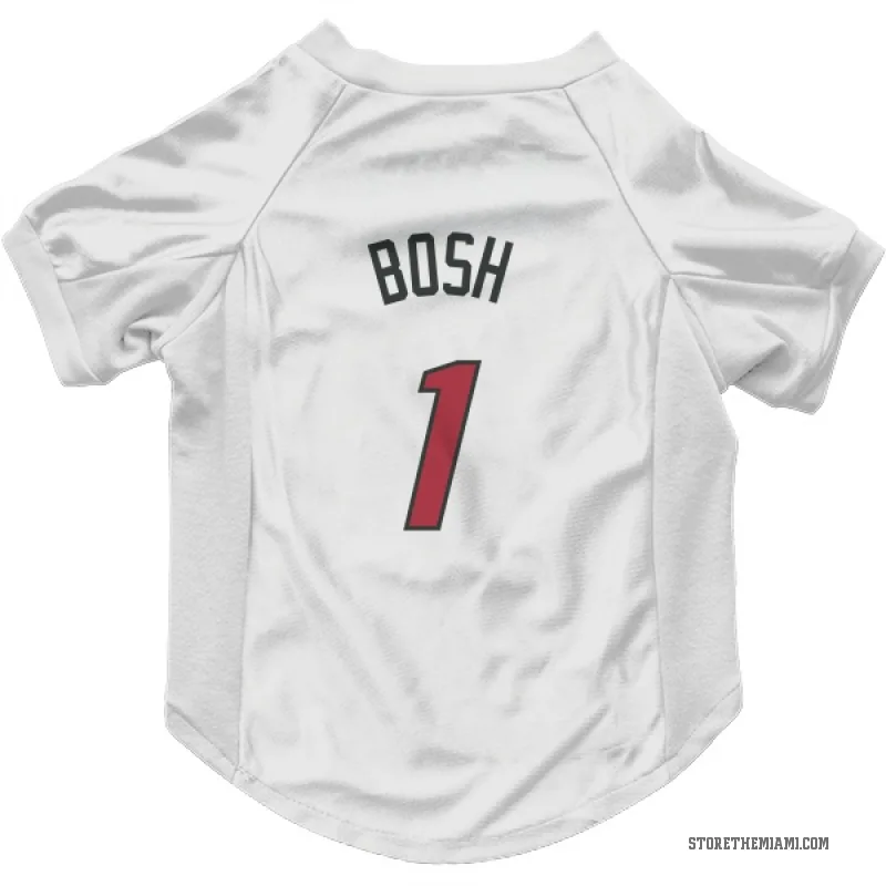 Chris Bosh  White Miami Heat  Cat & Dog Pet Jersey