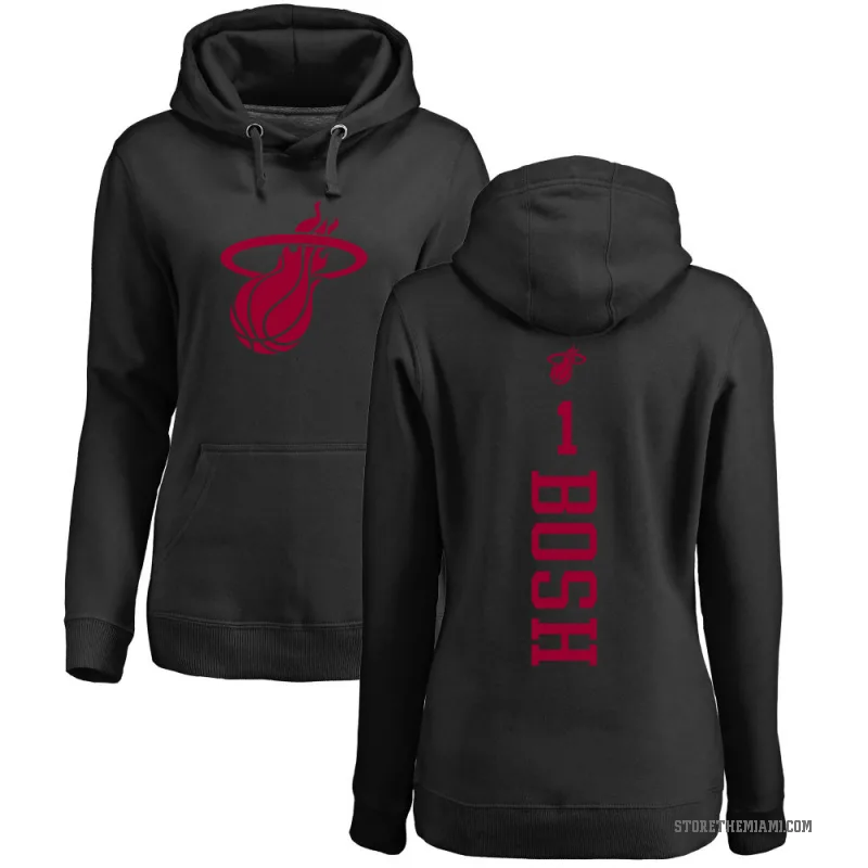 Chris Bosh Women's Black Miami Heat Branded One Color Backer Pullover Hoodie