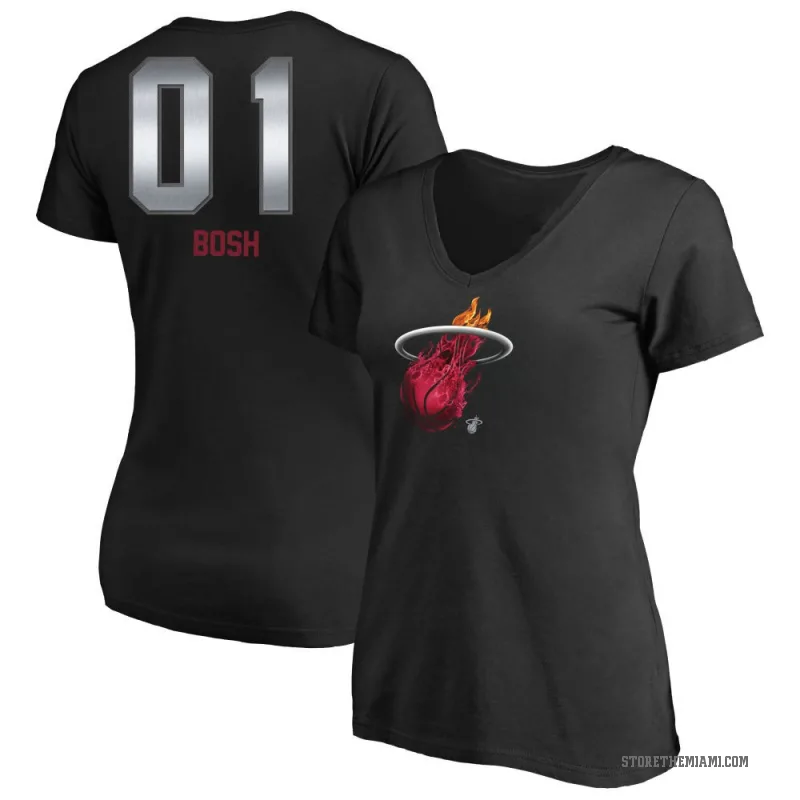 Chris Bosh Women's Black Miami Heat Midnight Mascot T-Shirt