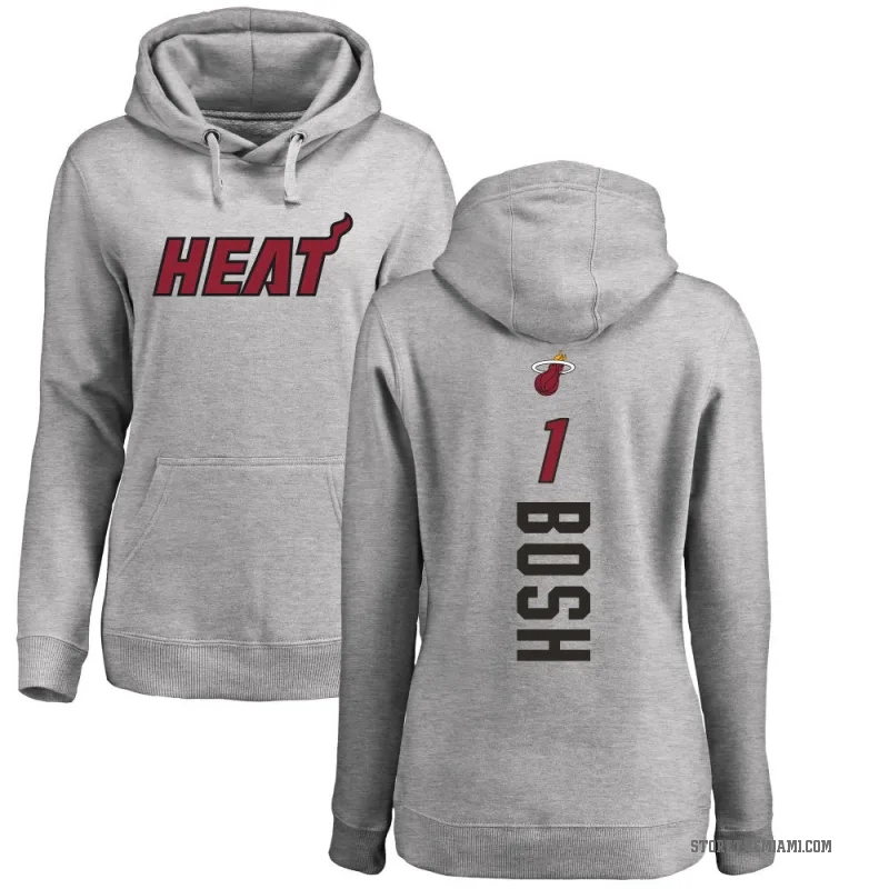 Chris Bosh Women's Miami Heat Branded Ash Backer Pullover Hoodie