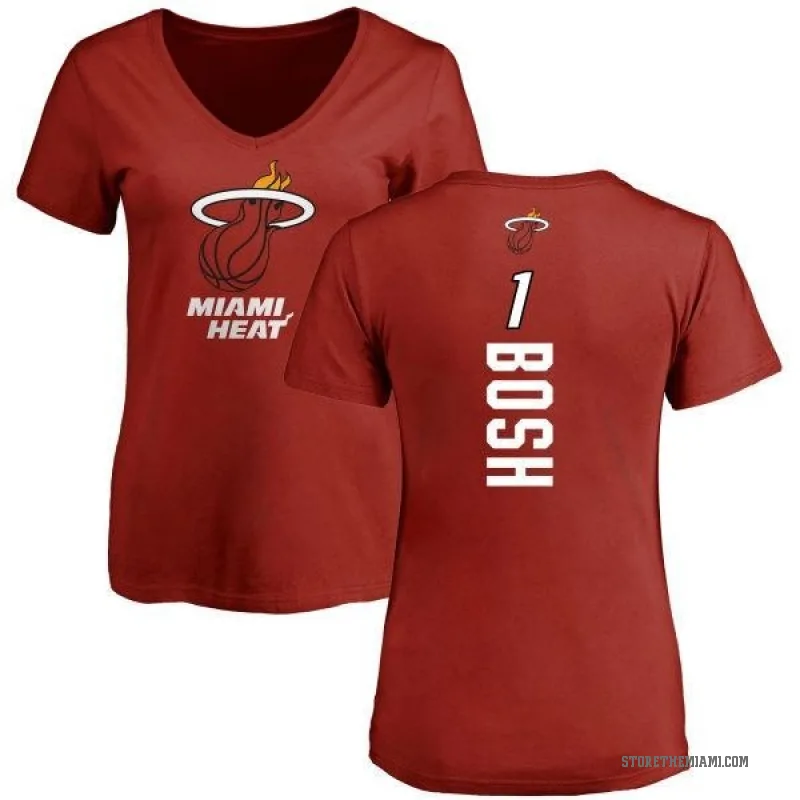 Chris Bosh Women's Miami Heat Cardinal Backer T-Shirt