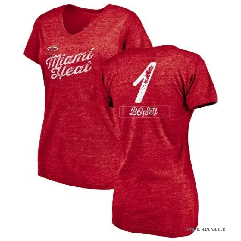 Chris Bosh Women's Red Miami Heat Sideline V-Neck T-Shirt