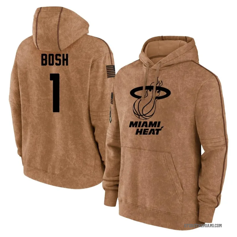 Chris Bosh Youth Brown Miami Heat 2023 Salute to Service Club Pullover Hoodie