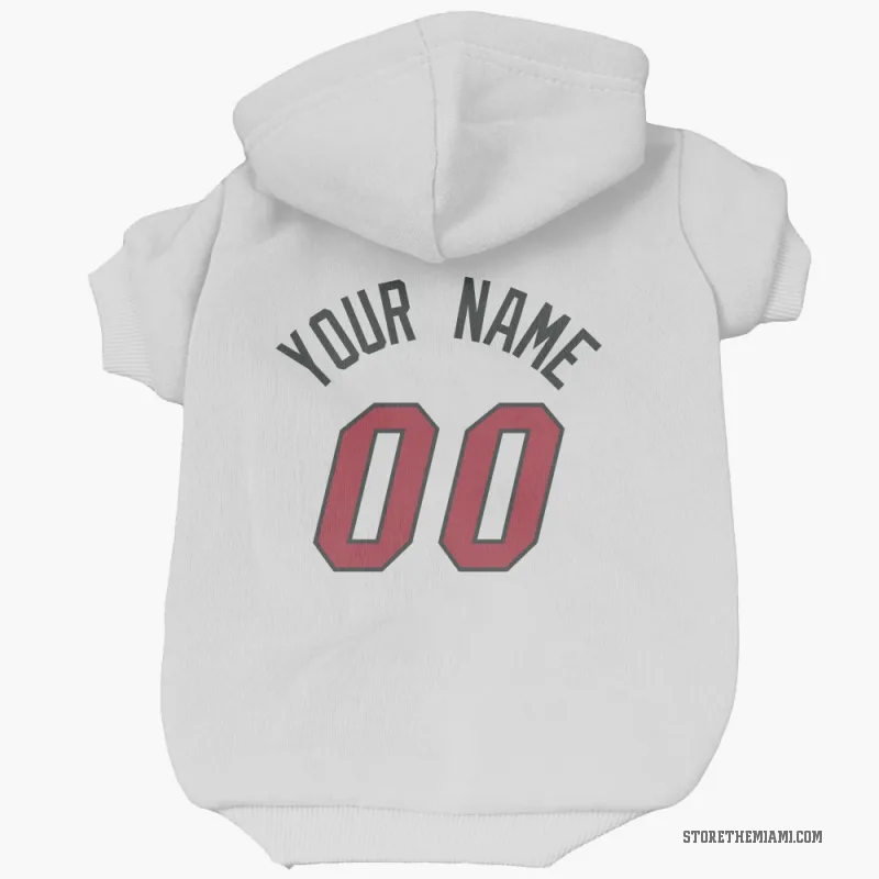 Custom  White Miami Heat   Cat & Dog Pet Hoodie