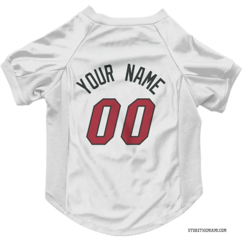 Custom  White Miami Heat   Cat & Dog Pet Jersey