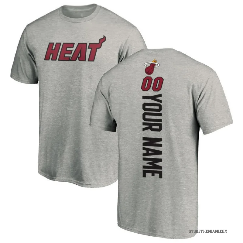 Custom Youth Miami Heat Ash Backer T-Shirt