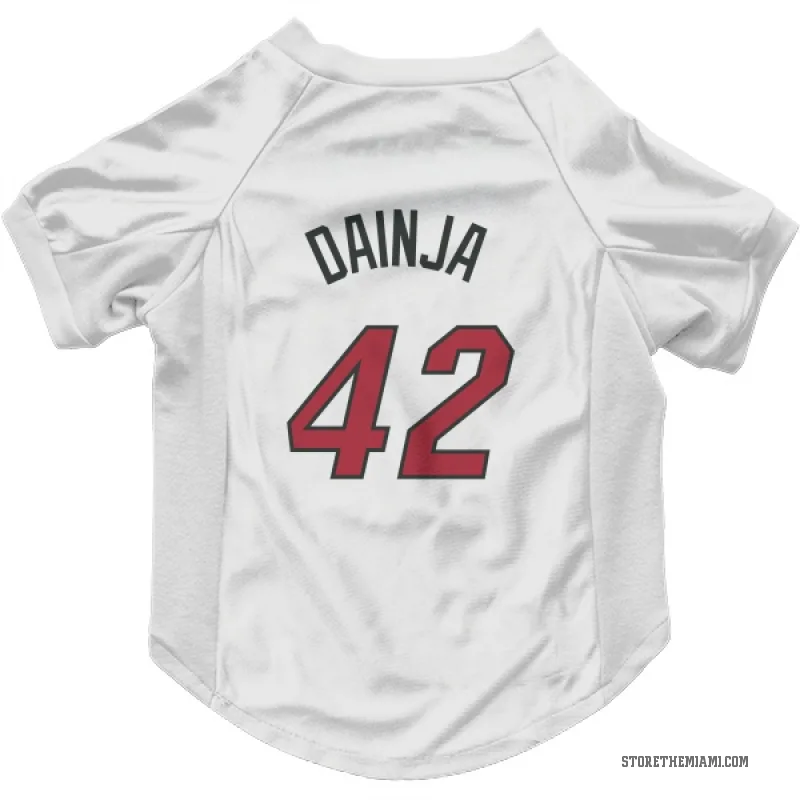 Dain Dainja  White Miami Heat  Cat & Dog Pet Jersey