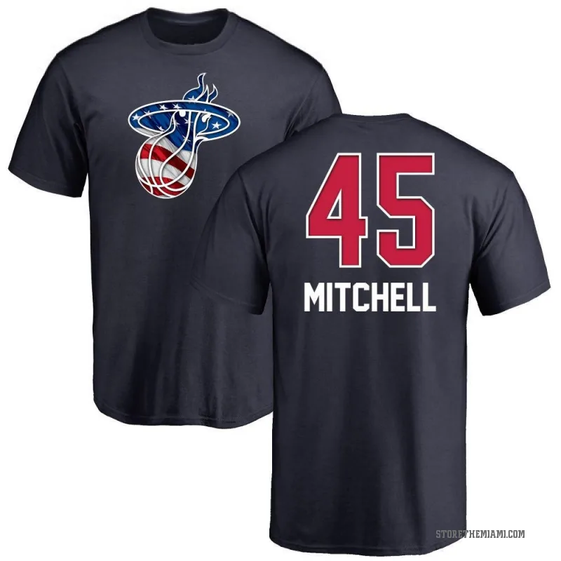 Davion Mitchell Men's Navy Miami Heat Name and Number Banner Wave T-Shirt