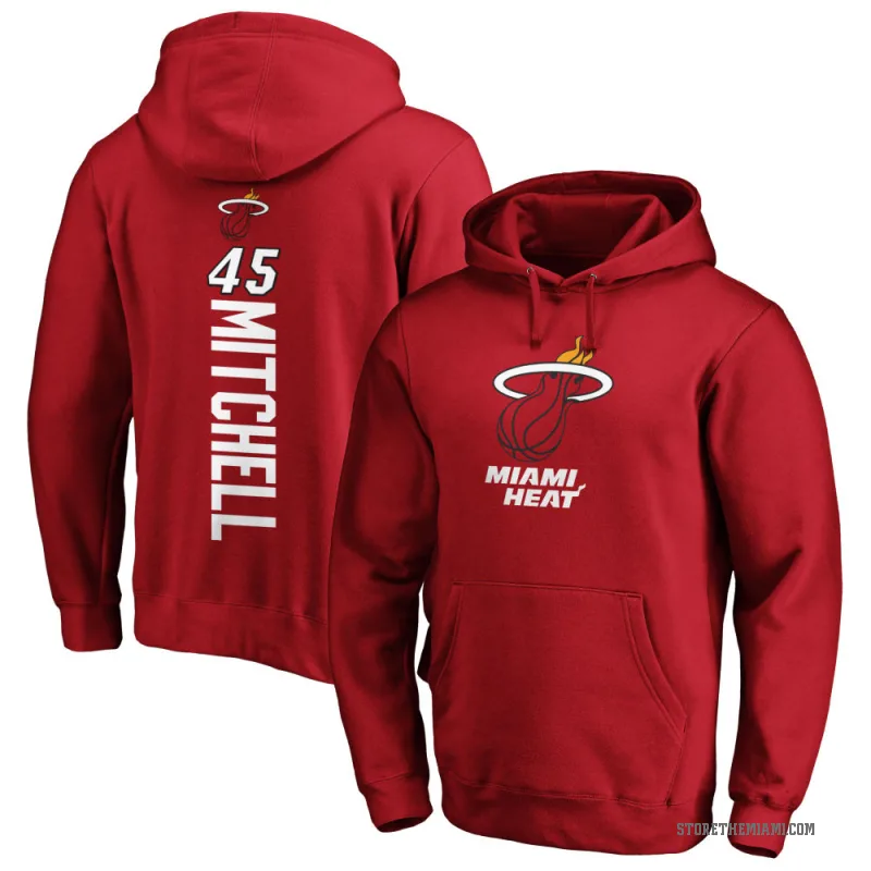 Davion Mitchell Youth Miami Heat Branded Cardinal Backer Pullover Hoodie