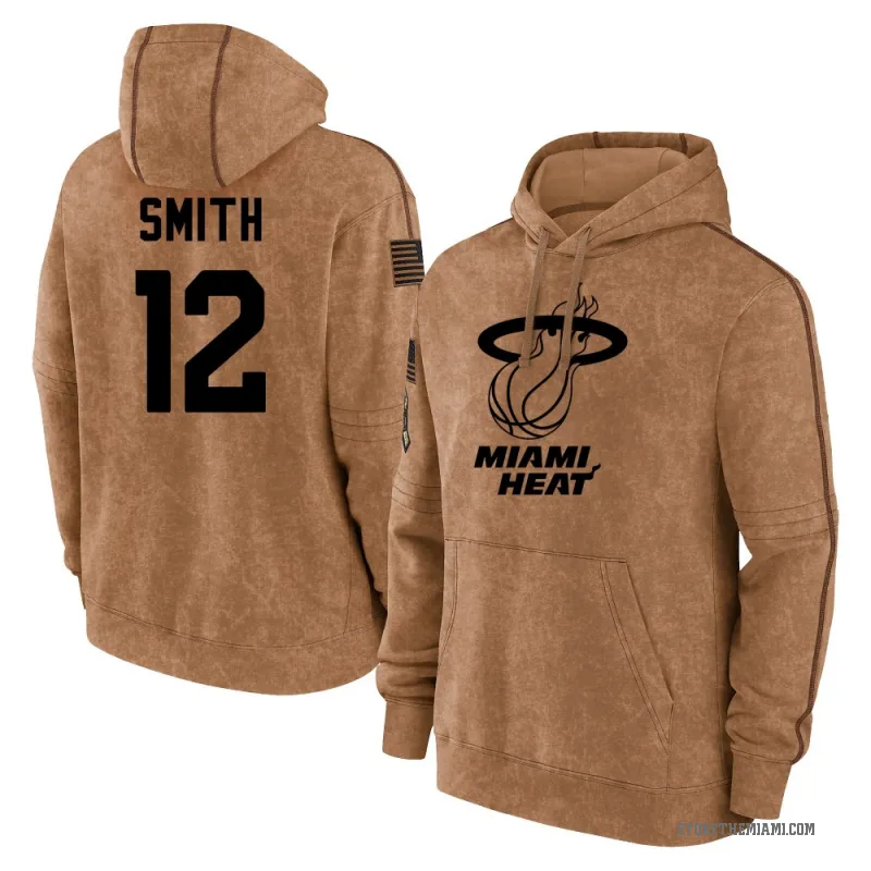Dru Smith Youth Brown Miami Heat 2023 Salute to Service Club Pullover Hoodie