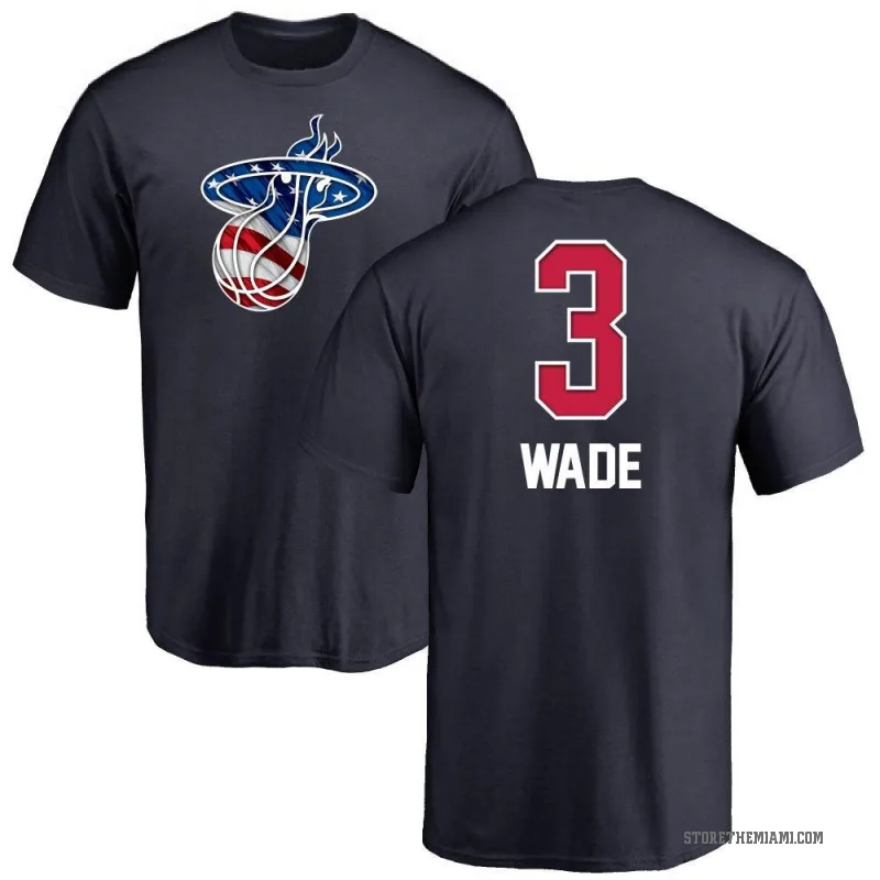 Dwyane Wade Men's Navy Miami Heat Name and Number Banner Wave T-Shirt