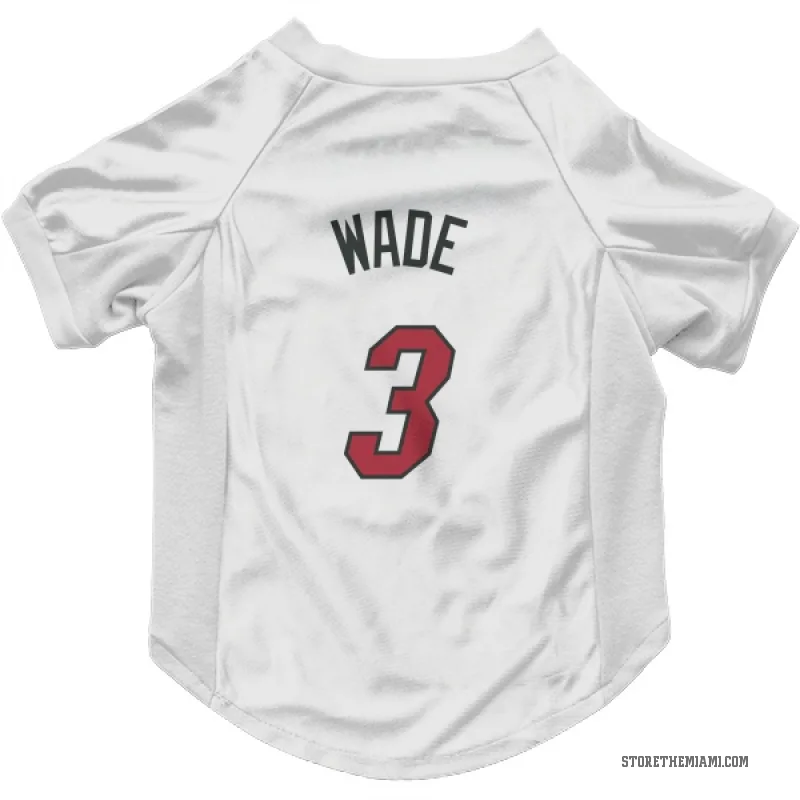 Dwyane Wade  White Miami Heat  Cat & Dog Pet Jersey