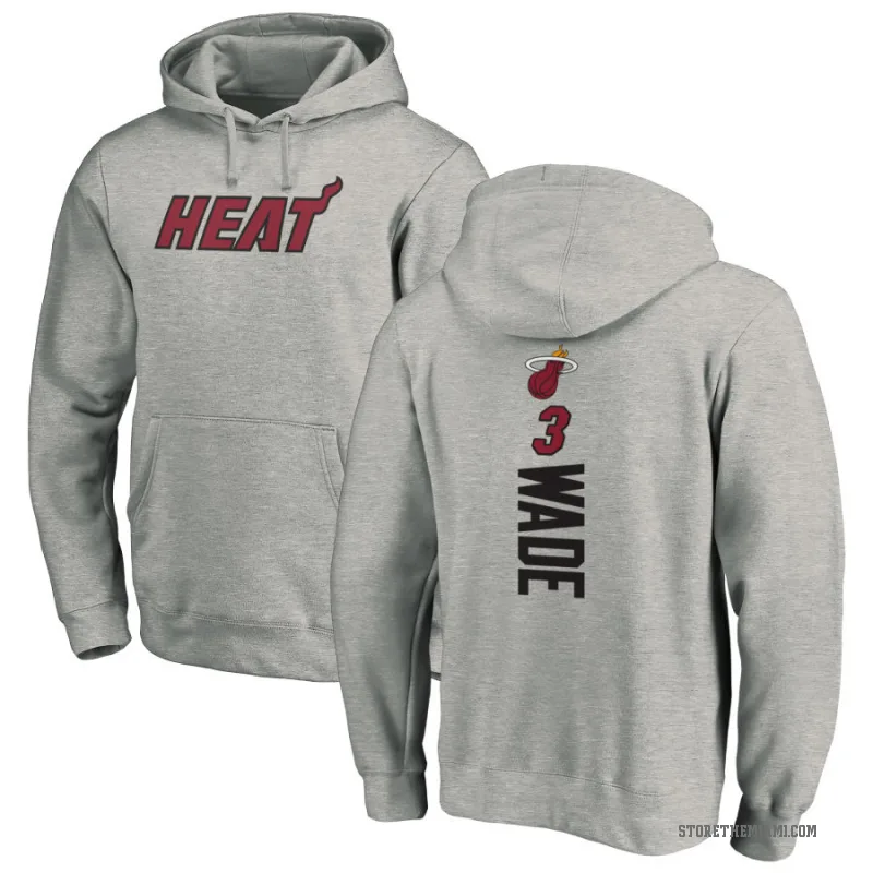 Dwyane Wade Youth Miami Heat Branded Ash Backer Pullover Hoodie
