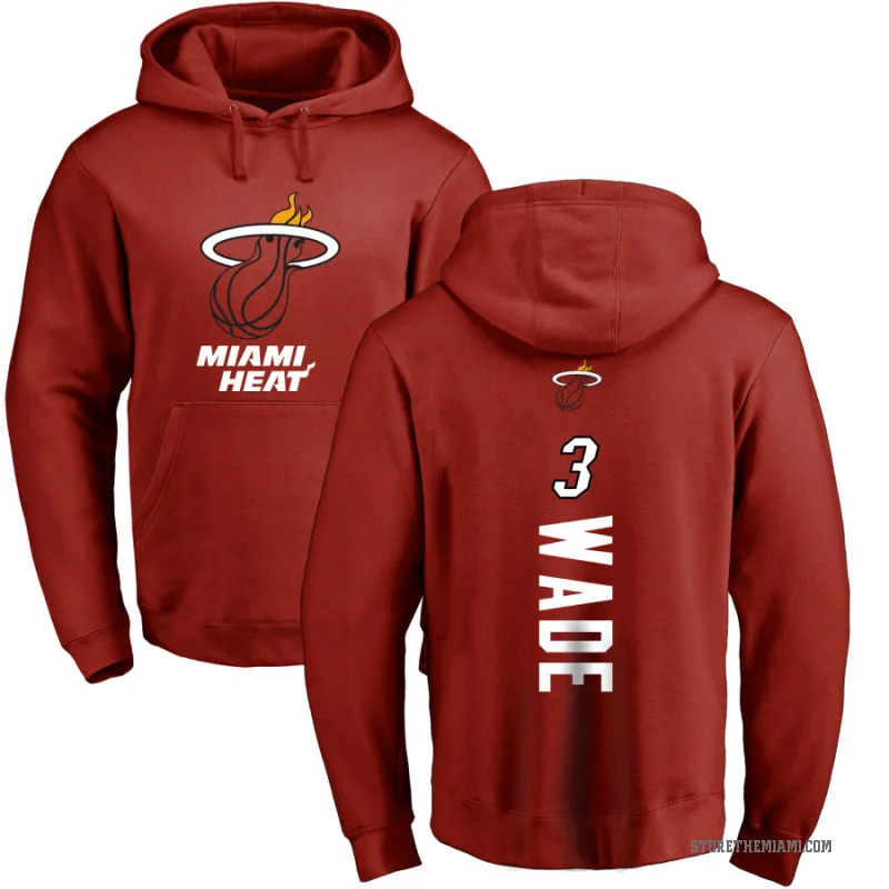 Dwyane Wade Youth Miami Heat Branded Cardinal Backer Pullover Hoodie