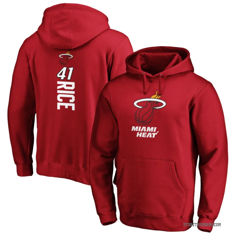 Glen Rice Men's Miami Heat Branded Cardinal Backer Pullover Hoodie