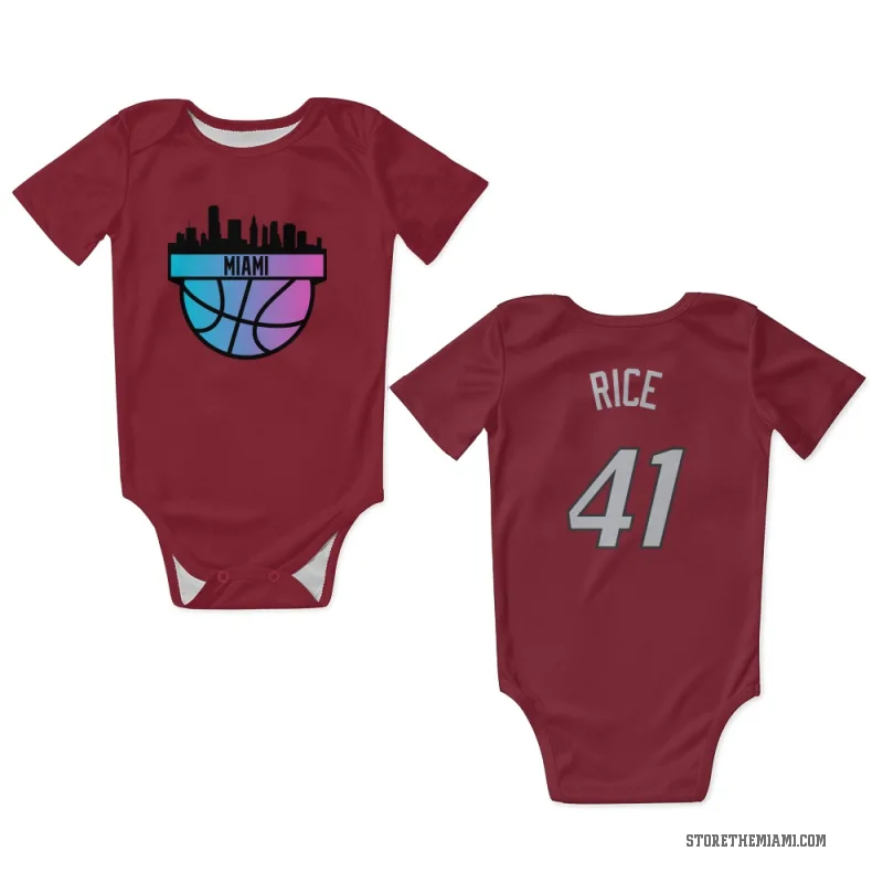 Glen Rice  Red Miami Heat  Newborn & Infant Bodysuit