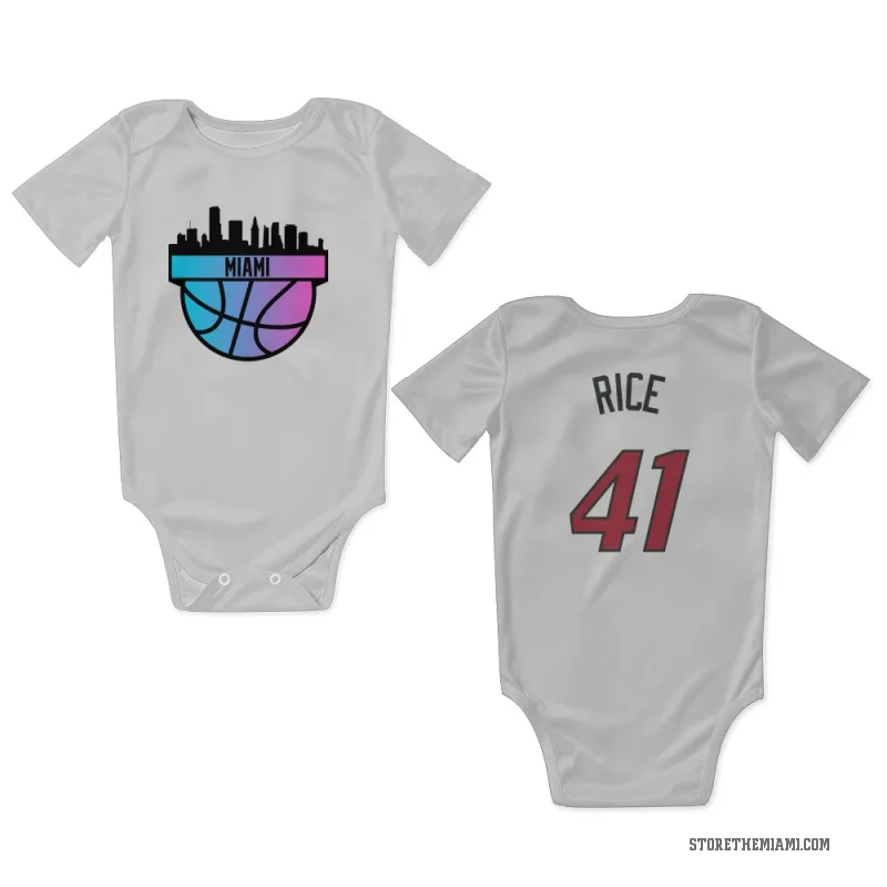 Glen Rice  White Miami Heat  Newborn & Infant Bodysuit