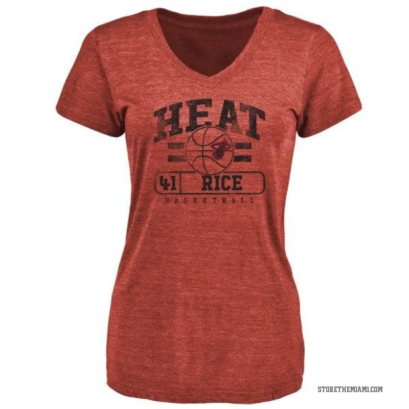 Glen Rice Women's Miami Heat Cardinal Baseline T-Shirt