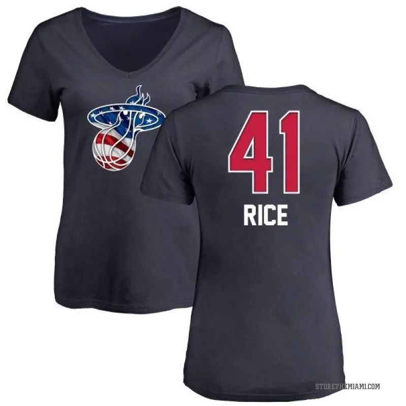 Glen Rice Women's Navy Miami Heat Name and Number Banner Wave V-Neck T-Shirt