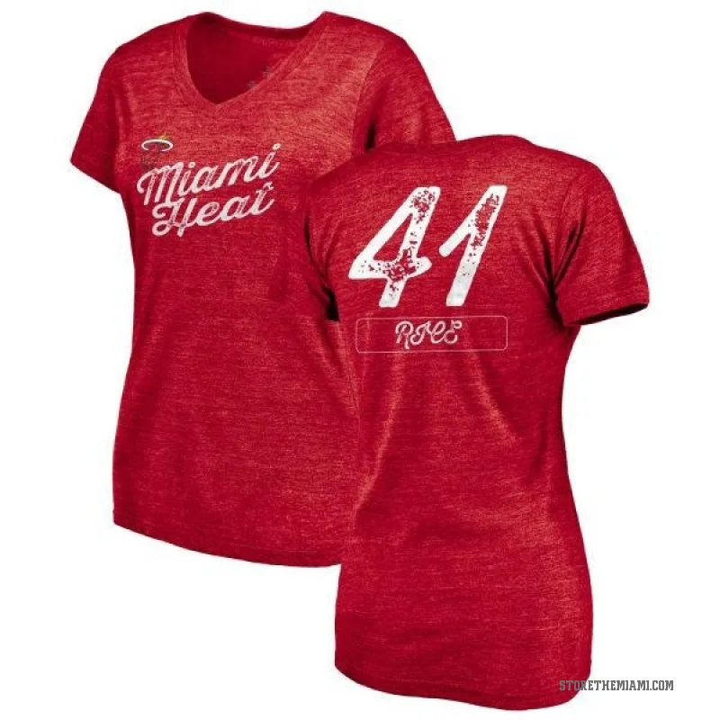 Glen Rice Women's Red Miami Heat Sideline V-Neck T-Shirt