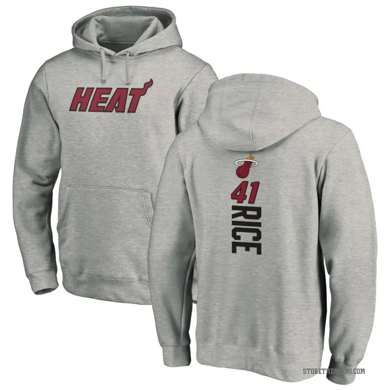 Glen Rice Youth Miami Heat Branded Ash Backer Pullover Hoodie