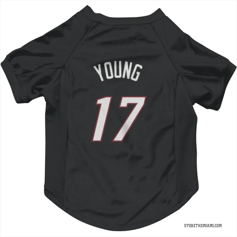 Jahmir Young  Black Miami Heat  Cat & Dog Pet Jersey
