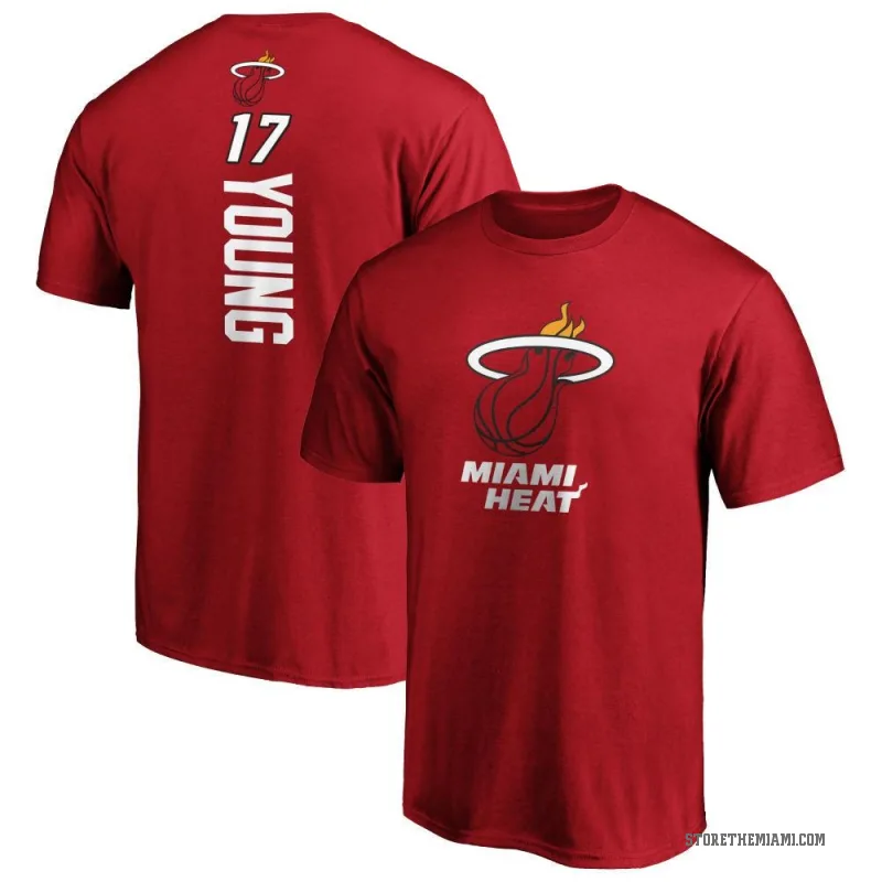 Jahmir Young Men's Miami Heat Cardinal Backer T-Shirt