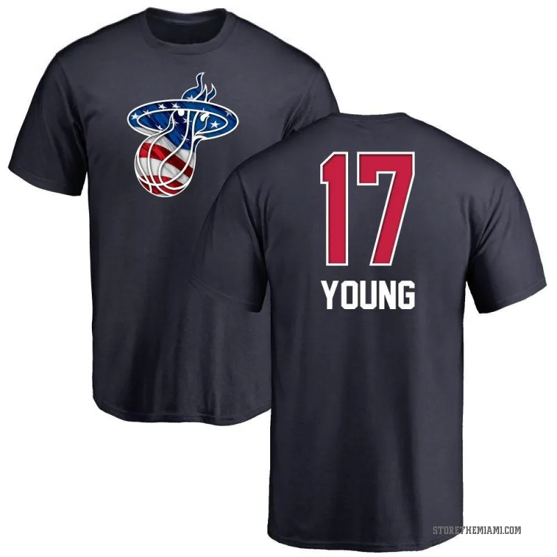 Jahmir Young Men's Navy Miami Heat Name and Number Banner Wave T-Shirt