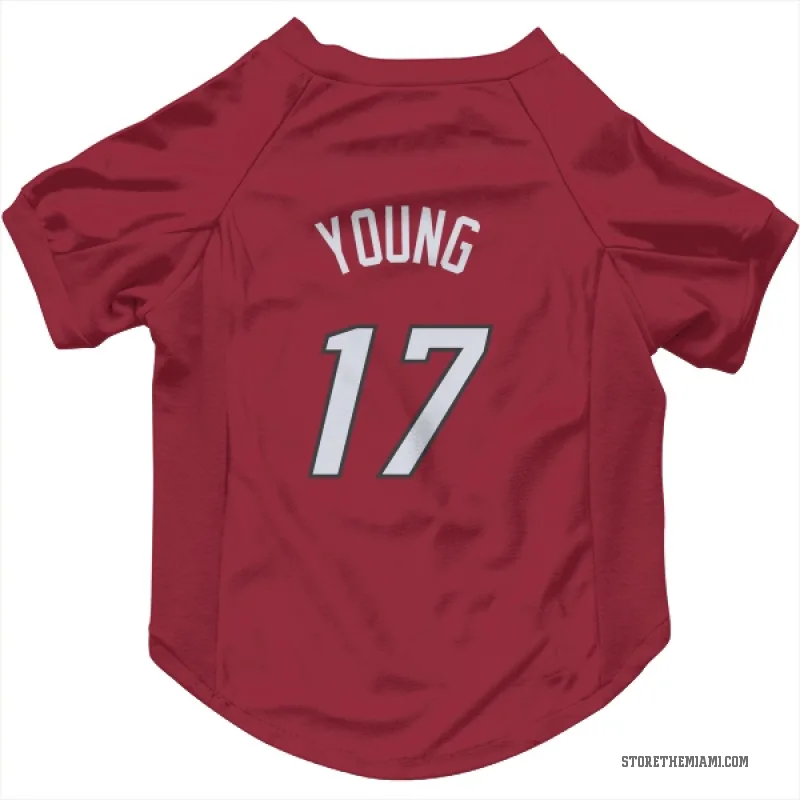 Jahmir Young  Red Miami Heat  Cat & Dog Pet Jersey