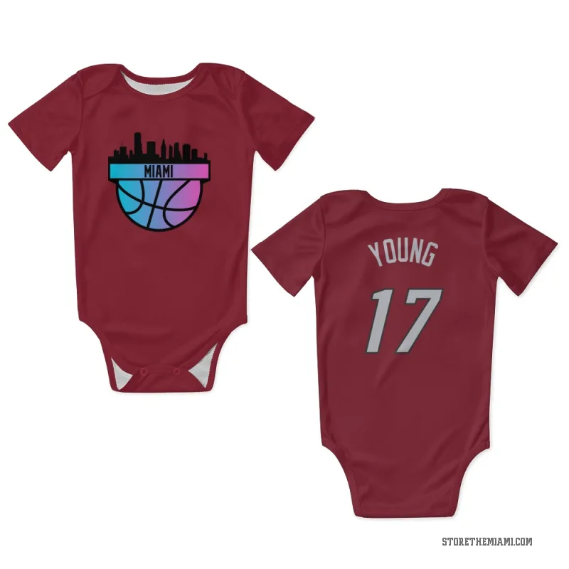 Jahmir Young  Red Miami Heat  Newborn & Infant Bodysuit