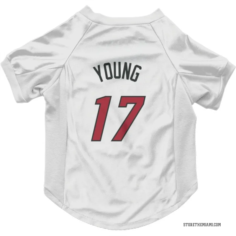 Jahmir Young  White Miami Heat  Cat & Dog Pet Jersey