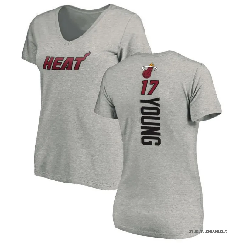 Jahmir Young Women's Miami Heat Ash Backer T-Shirt