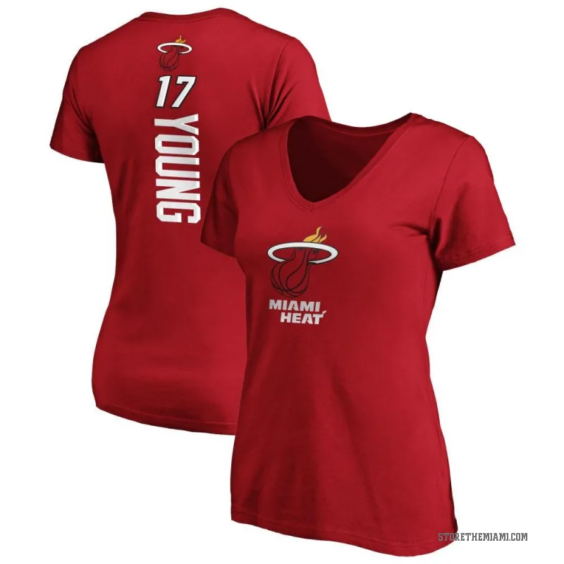 Jahmir Young Women's Miami Heat Cardinal Backer T-Shirt